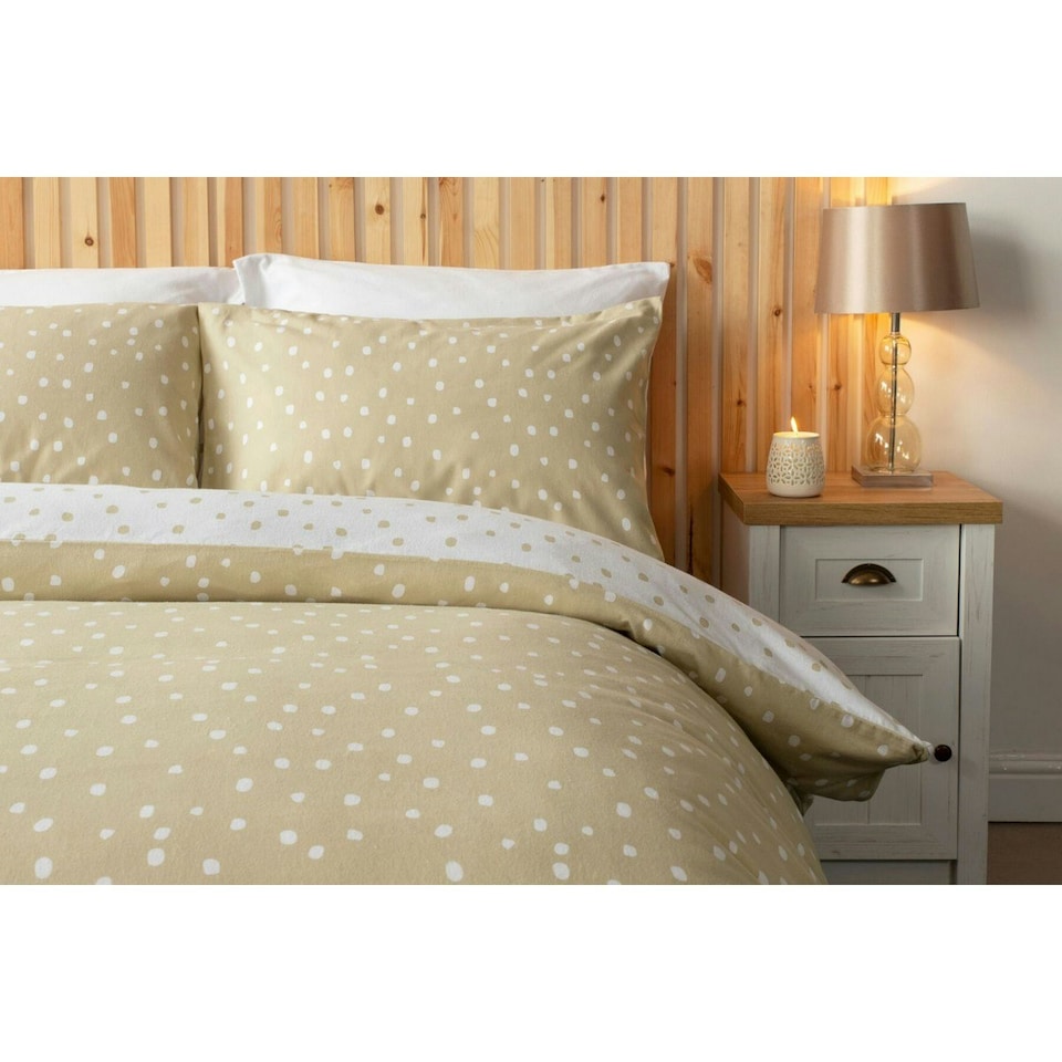image 1 of Belledorm Snowfall Duvet Cover Set - Cream/White - Superking