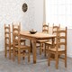 image 2 of Corona Extending Dining Set(6 Chairs) - Distressed Waxed Pine Brown