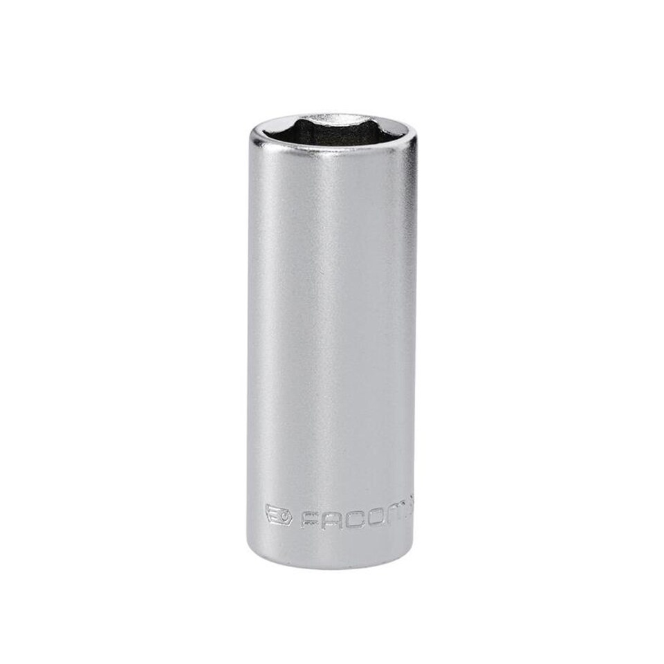 image 1 of Facom R.14LAT 1/4in Drive 6-Point Deep Socket 14mm - Chrome Vanadium Satin Finish
