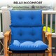 image 3 of Outsunny Adirondack Chair Cushion Rocking Chair Cushion w/ Ties Blue | Blue