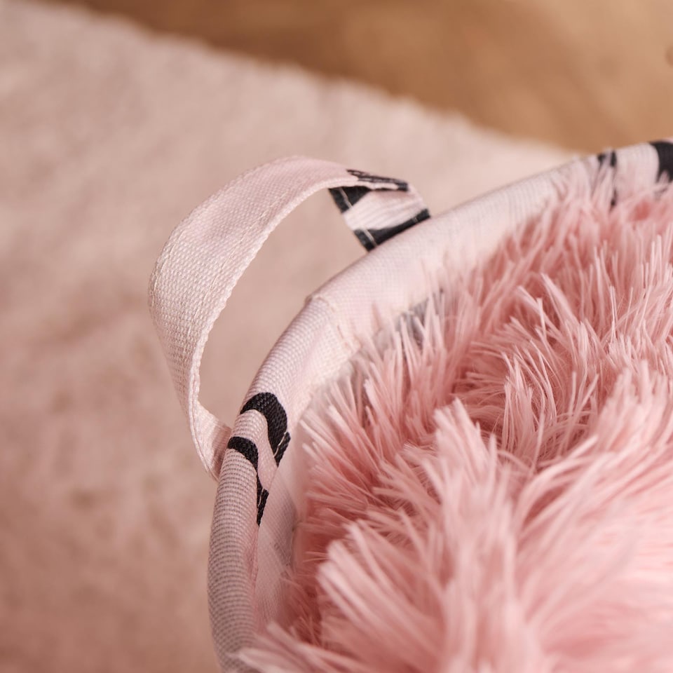 image 1 of OHS Kids Bows Print Laundry Basket Clothes Storage Toy Organiser | Multi | Monochrome