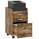 image 1 of HOMCOM Mobile Filing Cabinet, Lockable File Cabinet with 2 keys Rustic Brown | Brown | Rustic Brown