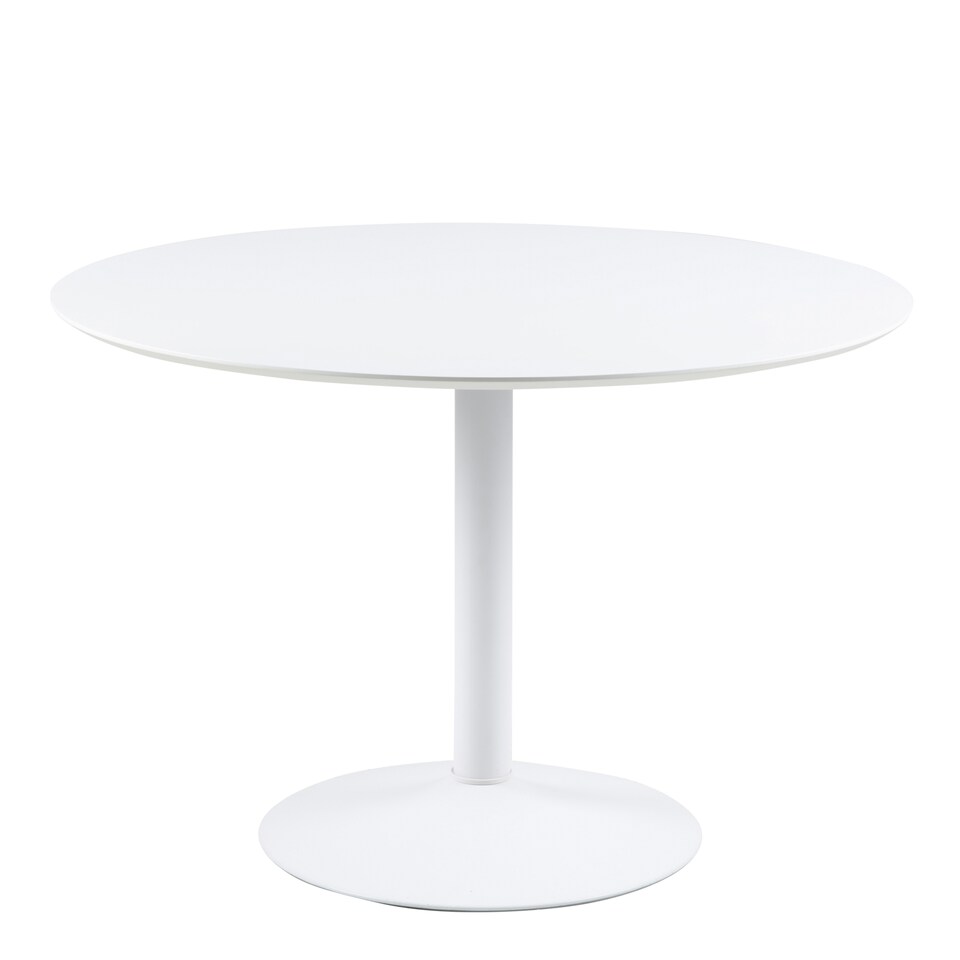 image 1 of Ibiza Round Dining Table with White Top and White Base