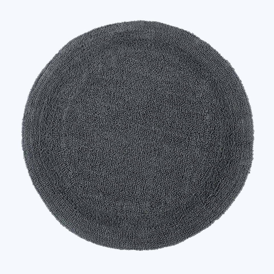image 1 of Homescapes Luxury Reversible Round Bath Mat - Grey Grey