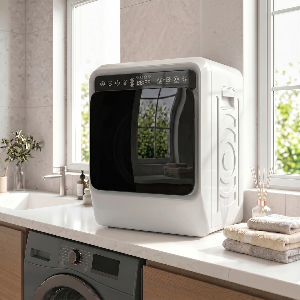 image 1 of HOMCOM 5kg Vented Tumble Dryer, 1000W Compact Front Tumble Dryer, White