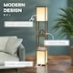 image 3 of HOMCOM Shelf Floor Lamp with Dual Light, for Living Room, Bedroom, Brown