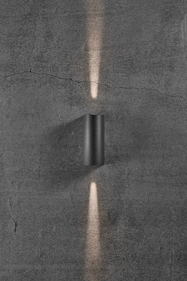 image 1 of Nordlux Asbol Outdoor Wall Light Black Aluminium Sensor Intergrated LED  20,000hrs - Mains Powered, IP44 | Black | Black