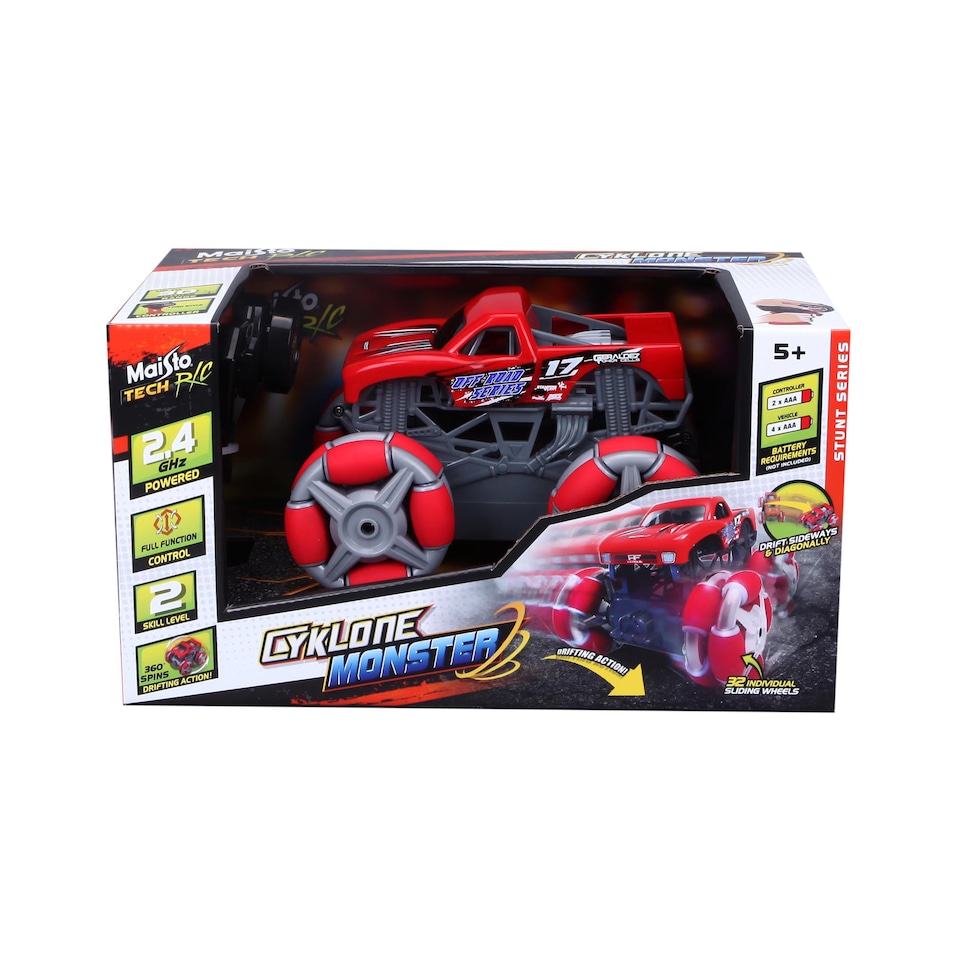 image 1 of CYKLONE Monster RC Car 2.4GHz 4WD Drift Truck with Multi‑Directional Roller Wheels