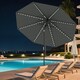 image 7 of COSTWAY 290 cm Solar Patio Parasol Umbrella 96 LED Lights Grey Grey