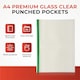 image 3 of Pack of 500 A4 Premium Glass Clear Punched Pockets (90 Micron)