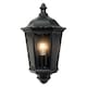 image 1 of Sienna - Black with Clear Glass IP44 Outdoor Half Lantern Wall Light | Black | Clear | 1
