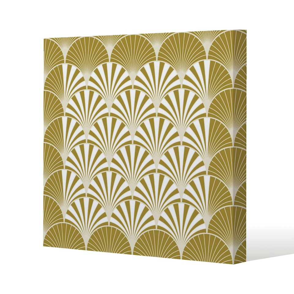 image 1 of Golden Semi Circles (Canvas Print) 61 x 61 x 4cm