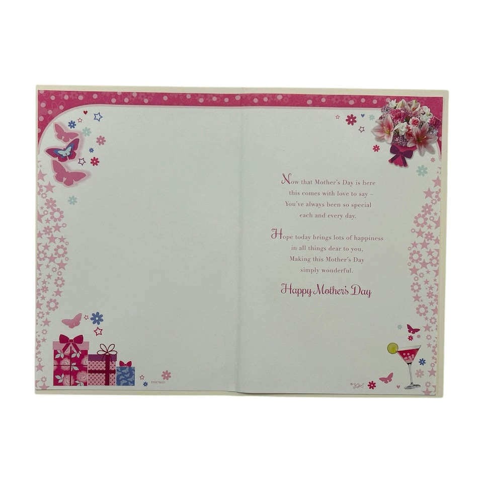 image 1 of For A Special Mum Beautiful Pink Floral and Gift Design Mother's Day Card