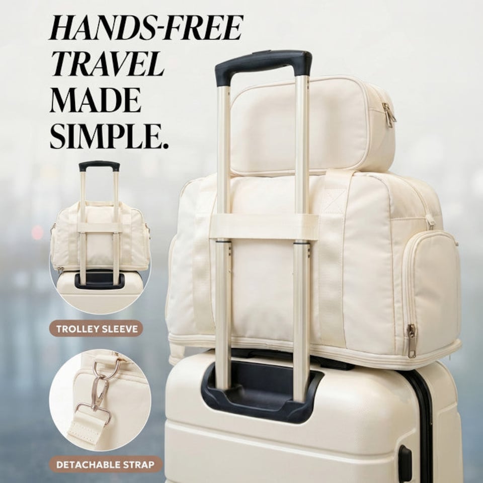 image 1 of Lugg Duffle and Toiletry Bag Set Waterproof Expandable Cabin Size 2 Piece