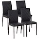 image 1 of HOMCOM Modern Dining Chairs Upholstered Faux Leather Accent Chairs with Metal Legs for Kitchen, Set of 4, Black