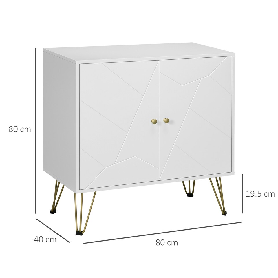 image 1 of HOMCOM Freestanding Storage Cabinet with Adjustable Shelves for Living Room