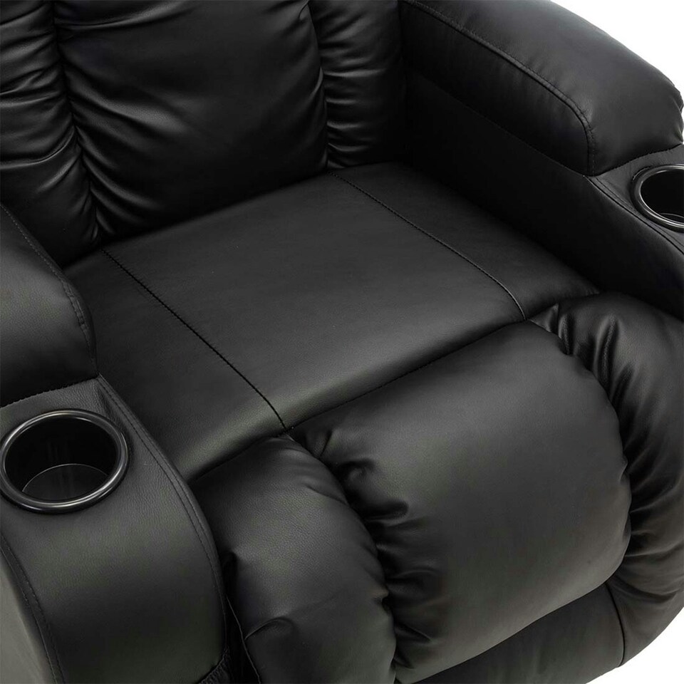 image 1 of Caesar Dual Motor Rise Recliner Bonded Leather Heat And Massage Chair (Black)