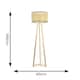 image 3 of ValueLights Lottie Natural Wood Tripod Floor Lamp with Natural Cane Drum Shade
