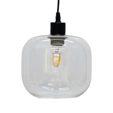 First Choice Lighting Bletch Clear Glass Easy Fit Pendant Shade Clear