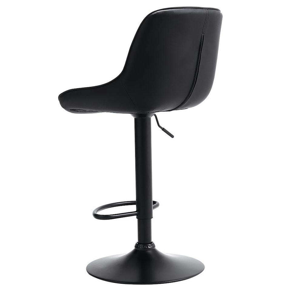 image 1 of Living and Home 2 Pcs Faux Leather Height Adjustable Bar Stool - Black