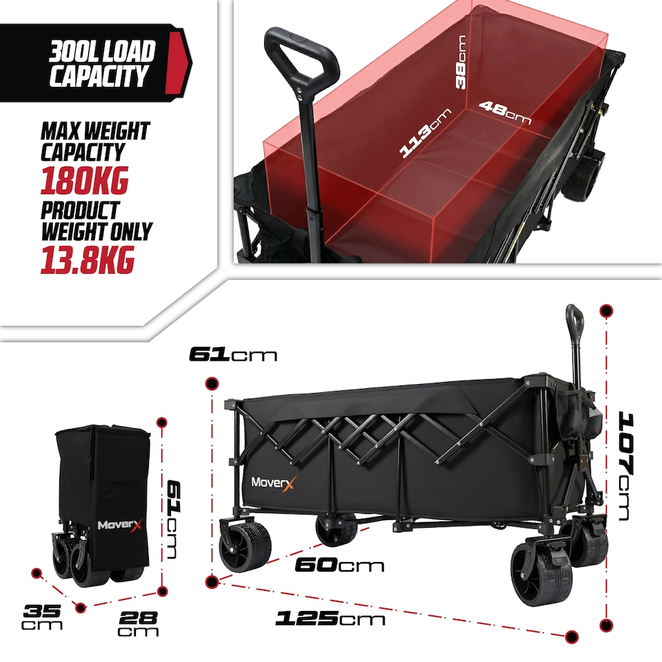 image 1 of MoverX 300L/180kg Premium Camping Trolley