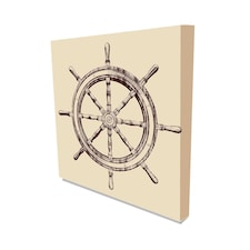 Ship steering wheel (Canvas Print) 30cm x 30cm