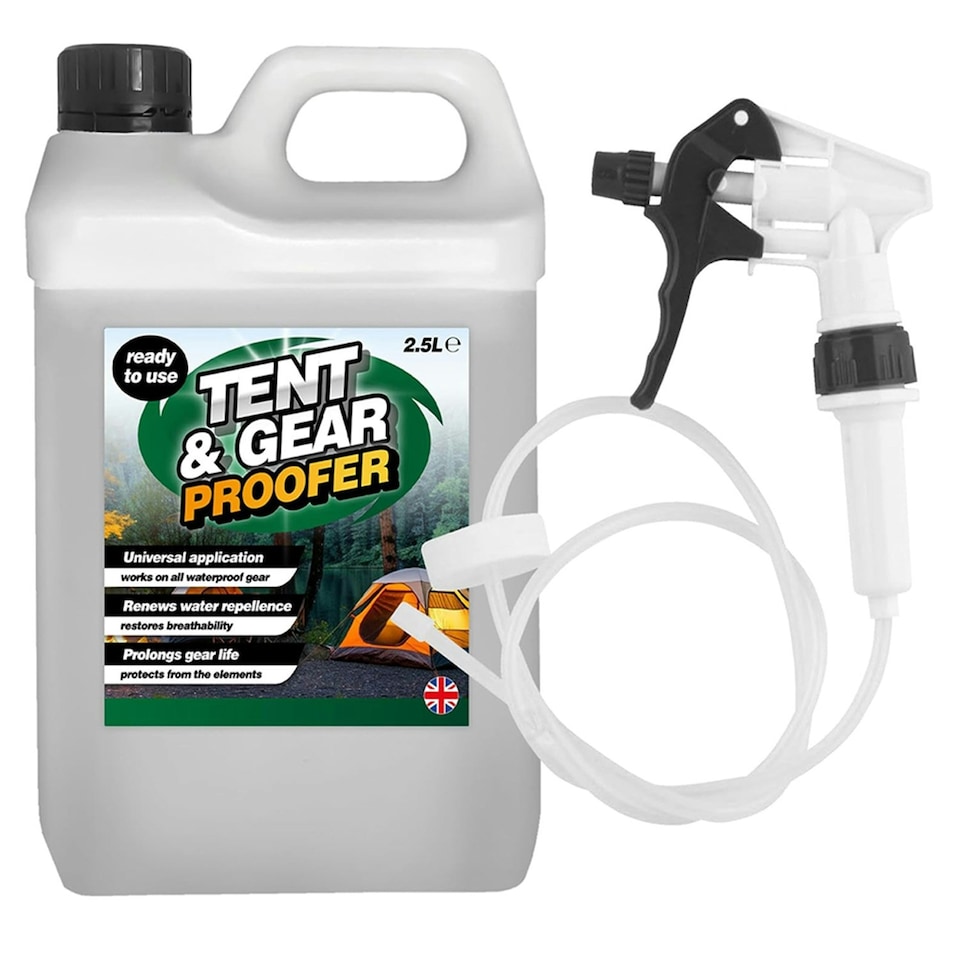 image 1 of 2 x 2.5L Tent & Gear Proofer Spray Set Ideal For Protecting Tents Complete With Long Hose Trigger