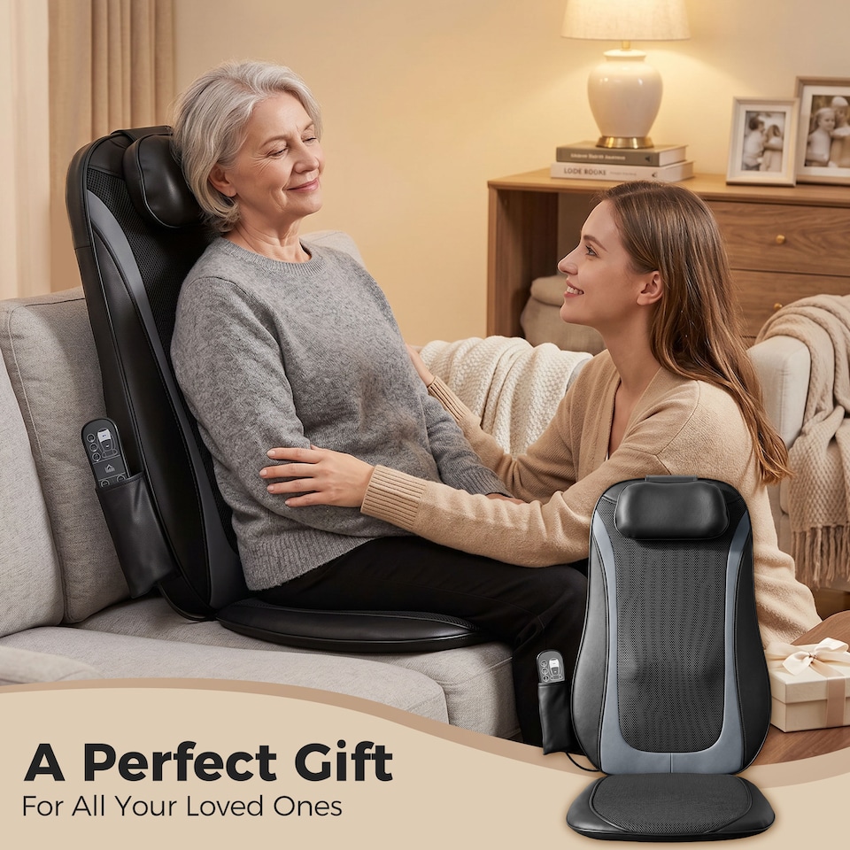 image 1 of HOMCOM Back Massager with Heat, Deep Tissue Massage Chair for Home Office