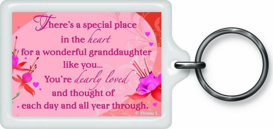 image 1 of Special Granddaughter Sentimental Keyring - Birthday Christmas Gift