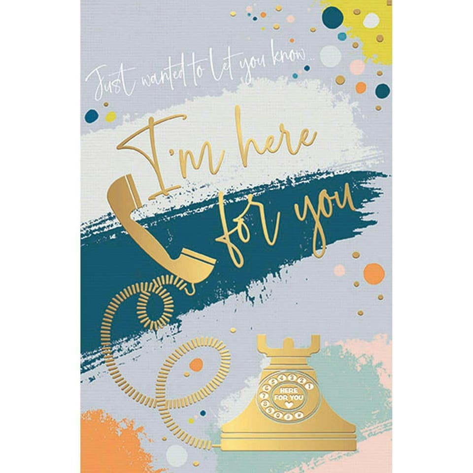 Words 'n' Wishes Traditional I'm Here For You Card, 18 x 12 cm, Male & Female, Made in the UK