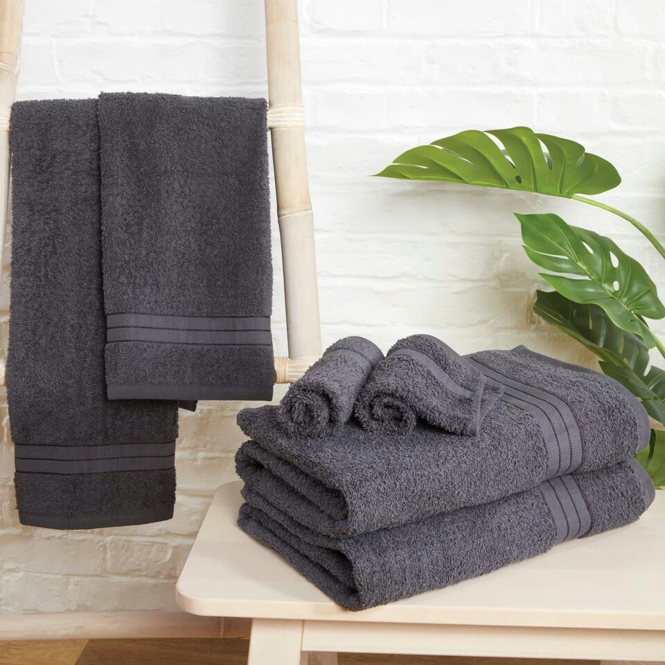 image 1 of OHS Luxury Soft 100% Cotton 500GSM Bathroom Bath Towel, 70x115cm - Charcoal