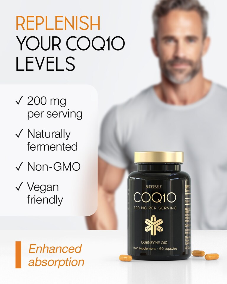 image 1 of SuperSelf CoQ10 Coenzyme Q10 200mg 60 Capsules