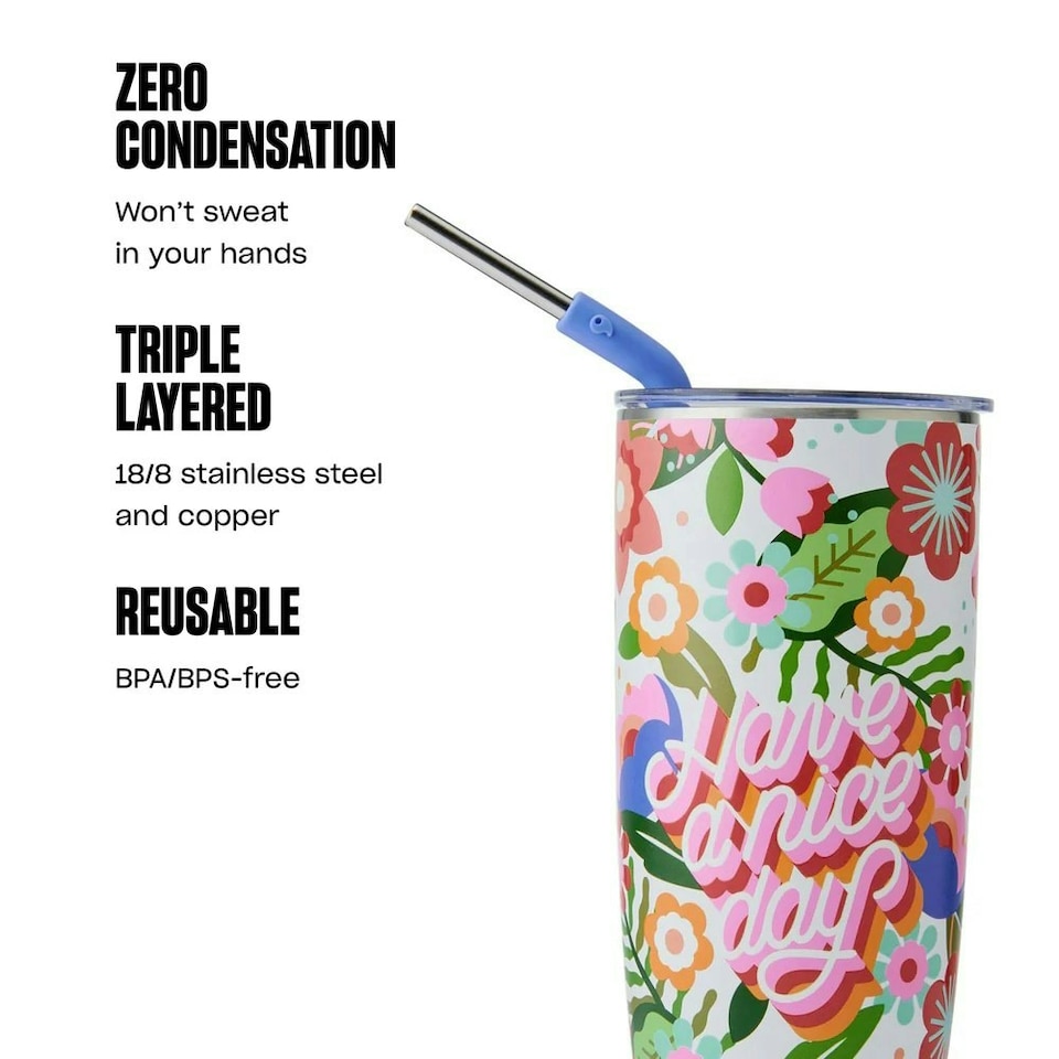 image 1 of S'well Steffi Lynn Tumbler with Straw 700ml | Multi | 1