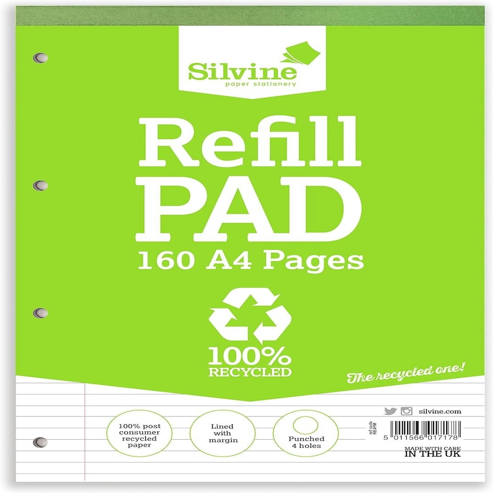 image 1 of A4 160 Pages Ruled Feint with Margin Refill Pad