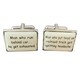 image 1 of Funny 'Deep' Proverb Cufflinks - Onyx Art CK90