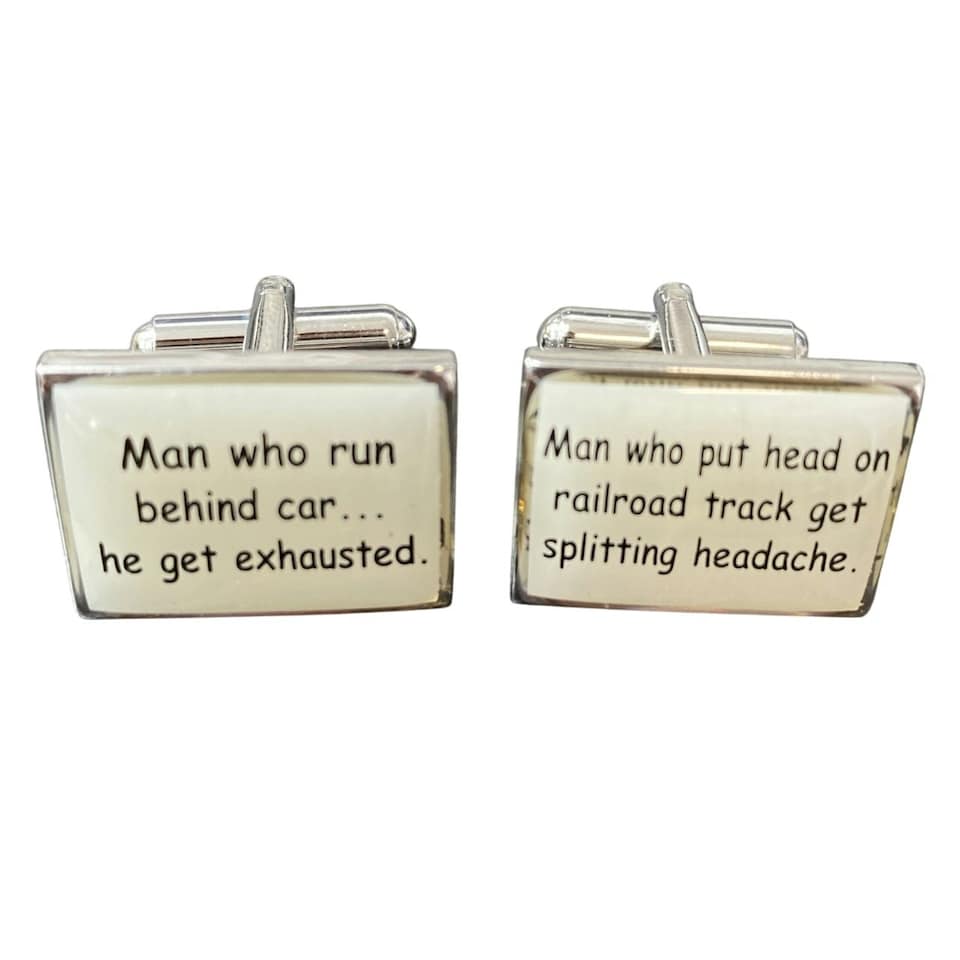 image 1 of Funny 'Deep' Proverb Cufflinks - Onyx Art CK90