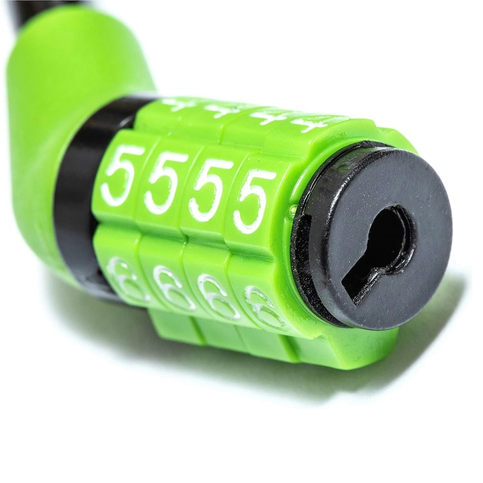 image 1 of Sport Direct 8mm x 76cm Steel Cable Bike Combination Lock (Unique Code) Black