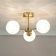 image 3 of ValueLights India White Confetti Glass 3 Way Flush Ceiling Light