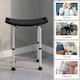 image 8 of HOMCOM Aluminium Shower Stool w/ Adjustable Height Non-Slip Bath Stool Black