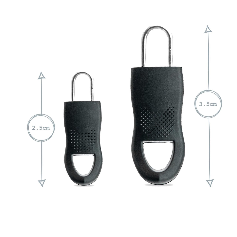 image 1 of Harbour Housewares Universal Zip Repair Kit - 2 Sizes - Black - Pack of 16