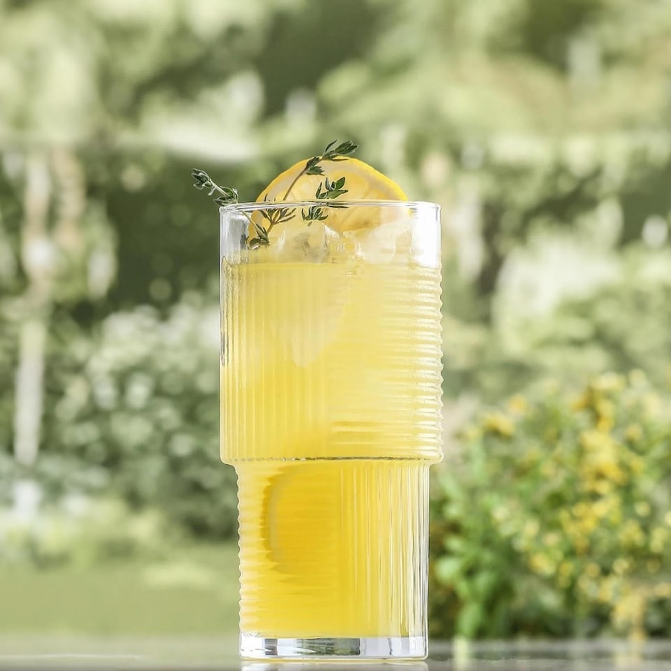 image 1 of LAV 12pc Helen Stacking Highball Glasses & Whisky Tumblers Set | Clear | Clear | 12