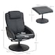 image 3 of HOMCOM Swivel Armchair with Footstool and Adjustable Backrest Black
