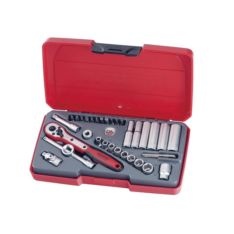 Teng T1435af Socket Set Of 35 A/f 1/4in Drive Multi Multi Colour One Size 1