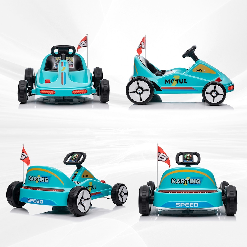 image 1 of AIYAPLAY 6V Electric Go Kart w/ Music, Light, Horn, for Ages 3-5 Years, Blue