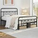 image 1 of Yaheetech 4ft6 Double Vintage Metal Bed Frame with Diamond Pattern Headboard Black