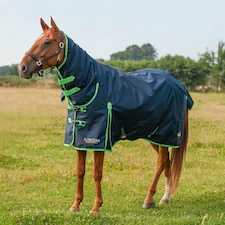 Gallop Equestrian Trojan Lite Weight Combo Turnout Green | Size: 6ft 0
Colour: Navy/Green