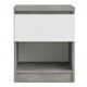 image 2 of Naia Bedside 1 Drawer 1 Shelf in Concrete and White High Gloss