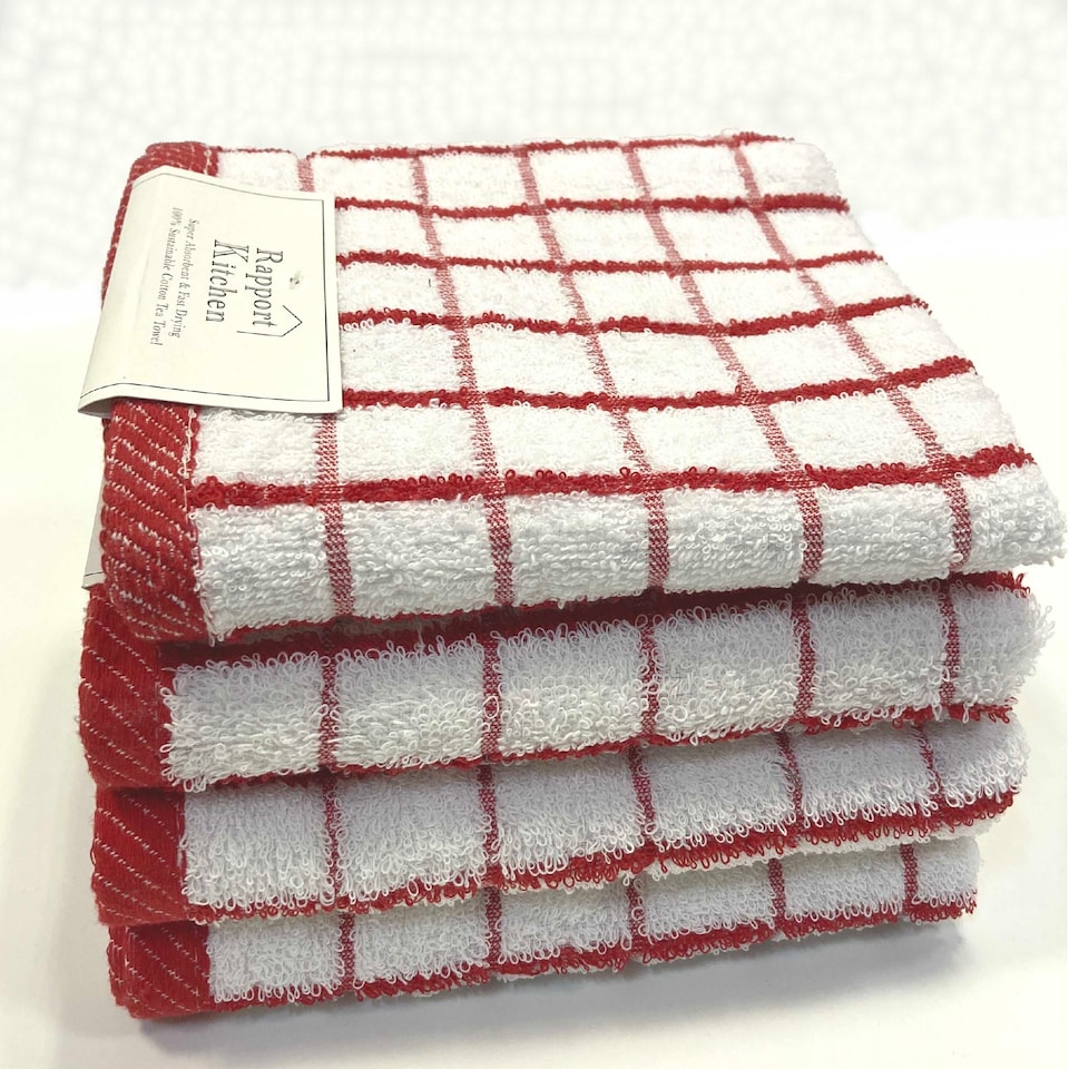 image 1 of Luxury Terry Cotton Kitchen Towel 50x80 | Red | Hand towel | 1