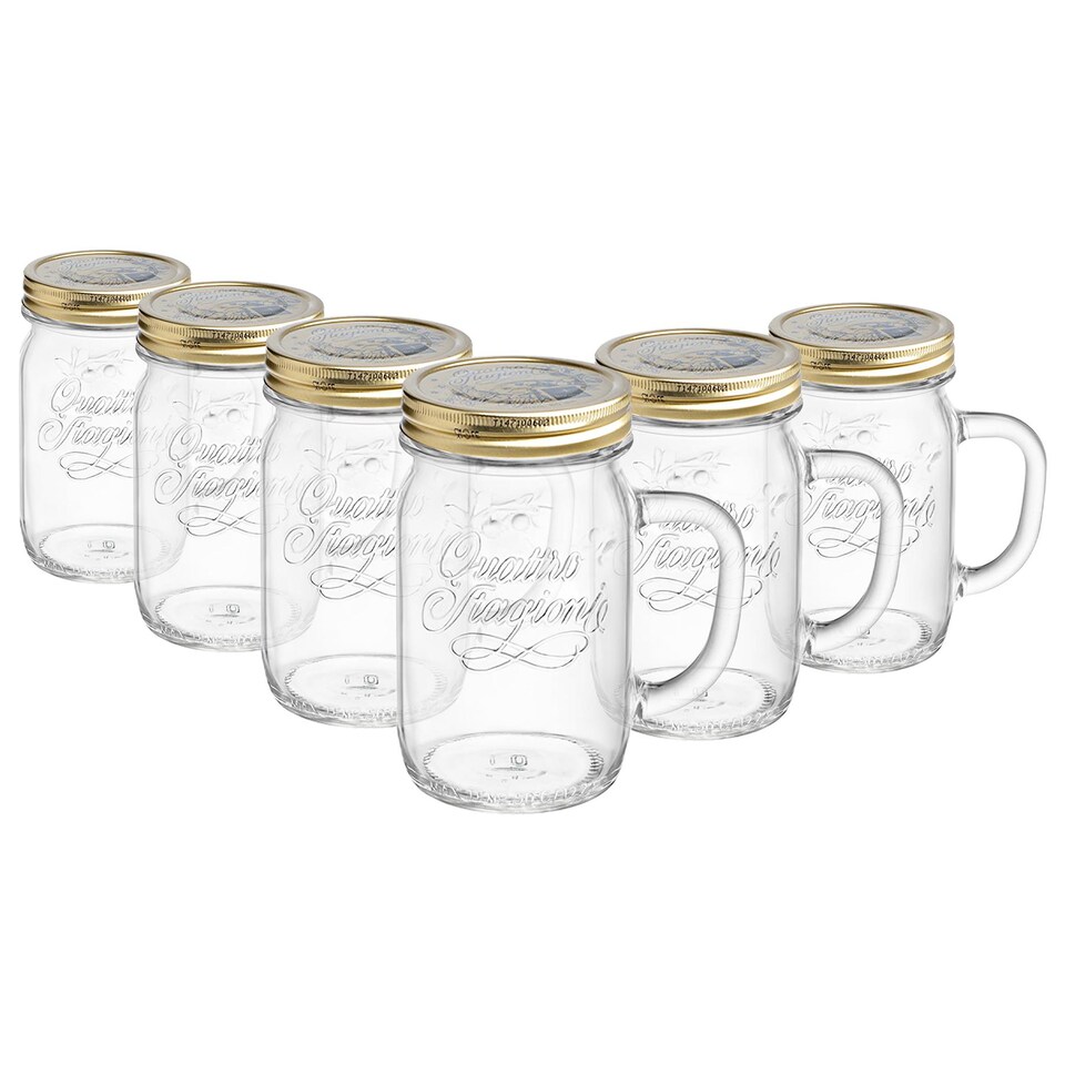 image 1 of Bormioli Rocco Quattro Stagioni Mason Jars - 415ml - Pack of 6