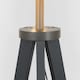 image 2 of ValueLights Morrigan White Shade Grey Wood Tripod Floor Lamp & Bulb | White
